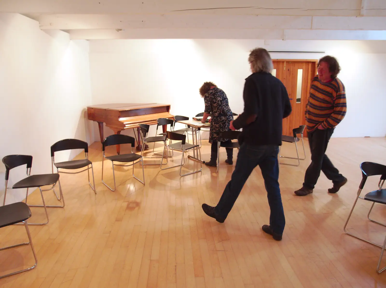 Rob strides around in the music room, from The BBs Play Scrabble at Wingfield Barns, Wingfield, Suffolk - 24th May 2014