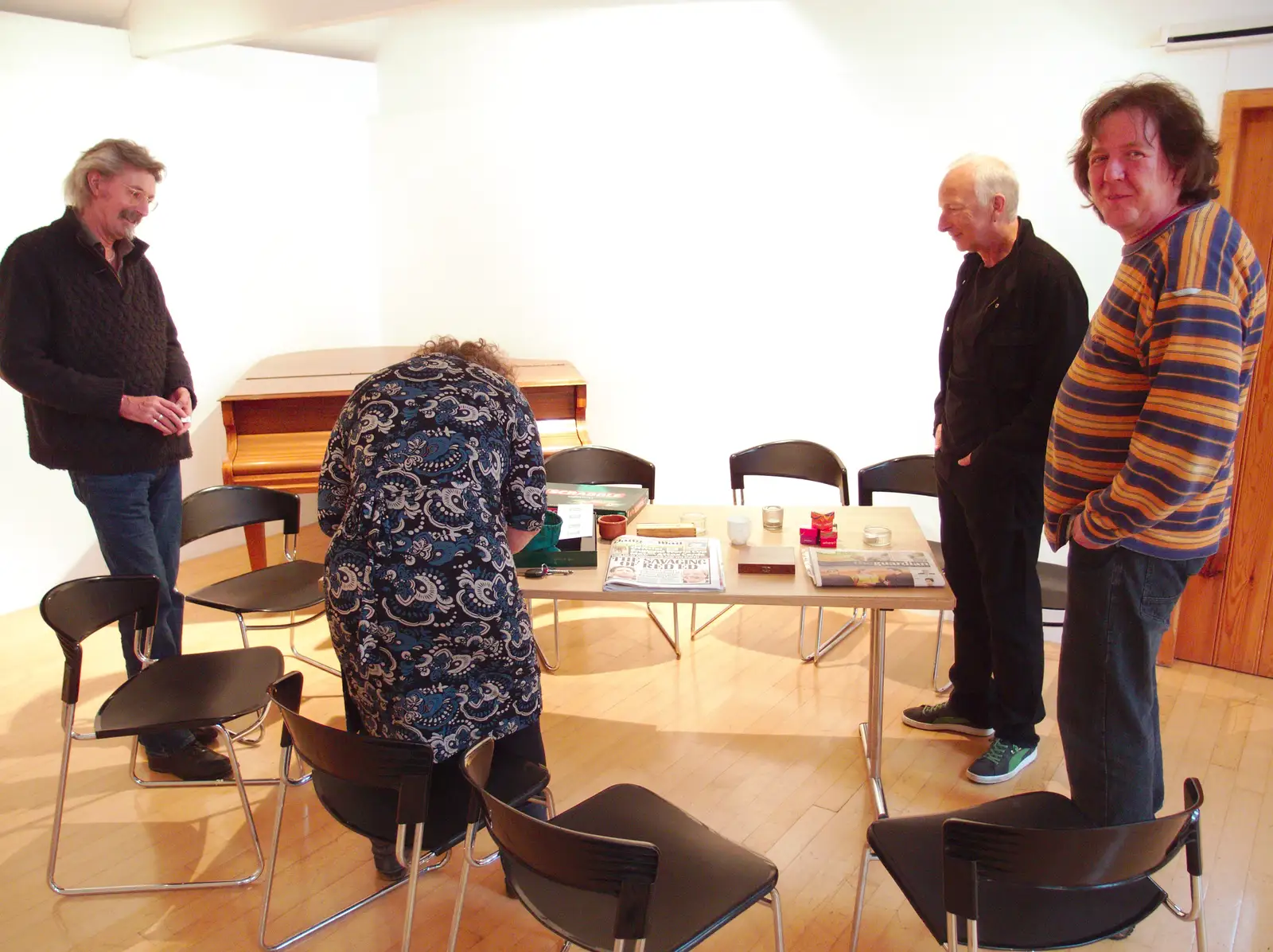 Jo gets involved, from The BBs Play Scrabble at Wingfield Barns, Wingfield, Suffolk - 24th May 2014