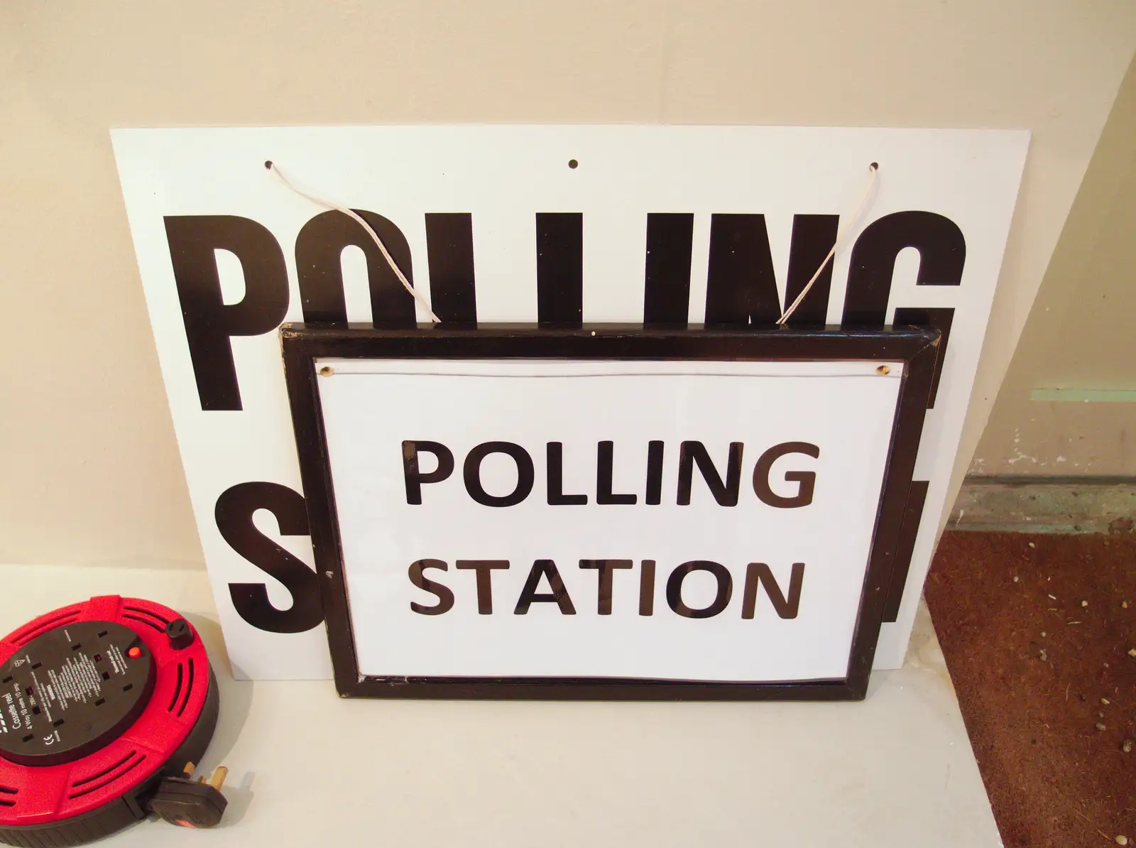 Some random polling-station signs, from The BBs Play Scrabble at Wingfield Barns, Wingfield, Suffolk - 24th May 2014