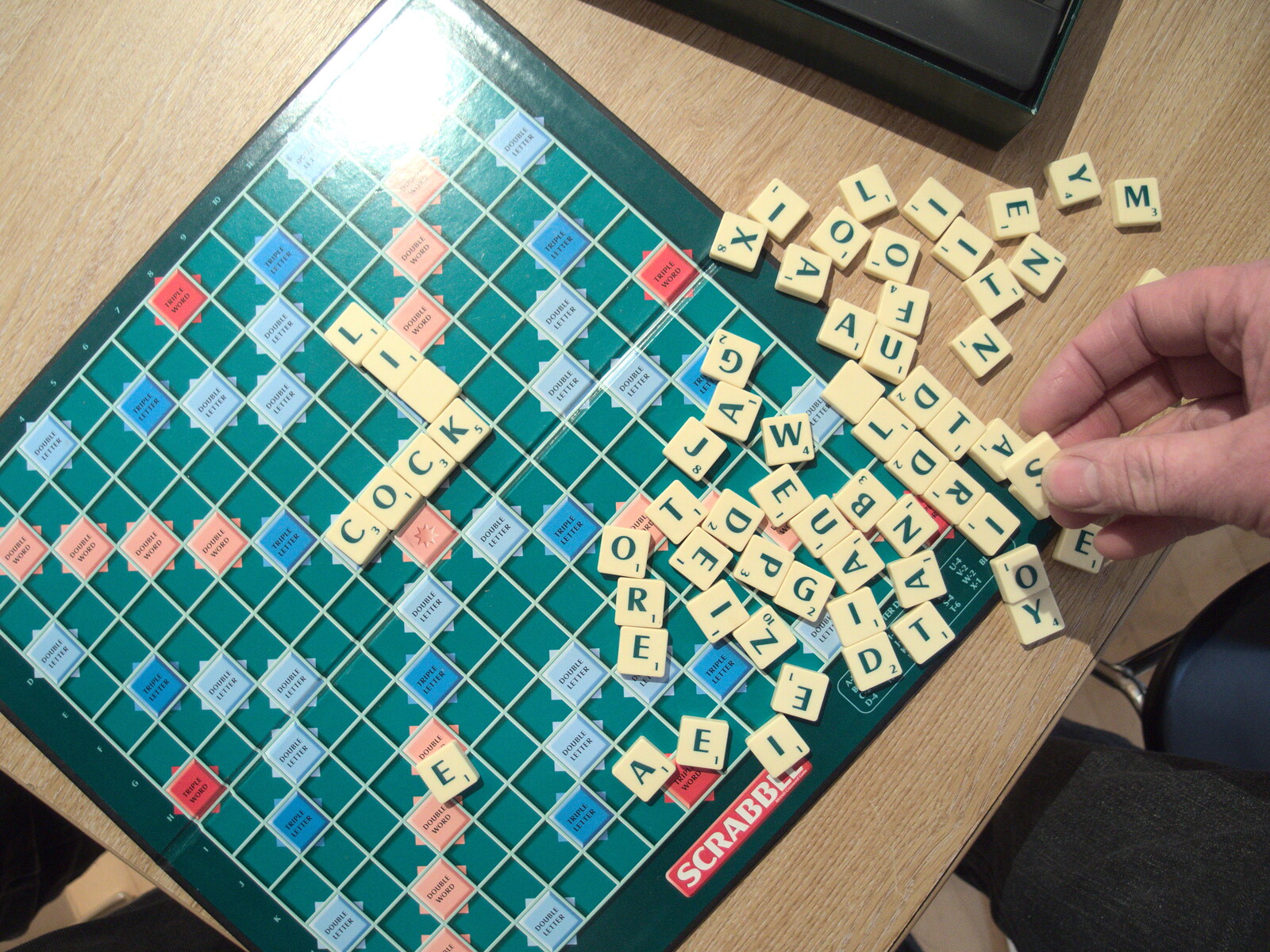 The tiles are all spread out from The BBs Play Scrabble at Wingfield Barns, Wingfield, Suffolk - 24th May 2014