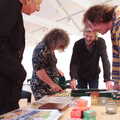 It all gets a bit serious, The BBs Play Scrabble at Wingfield Barns, Wingfield, Suffolk - 24th May 2014