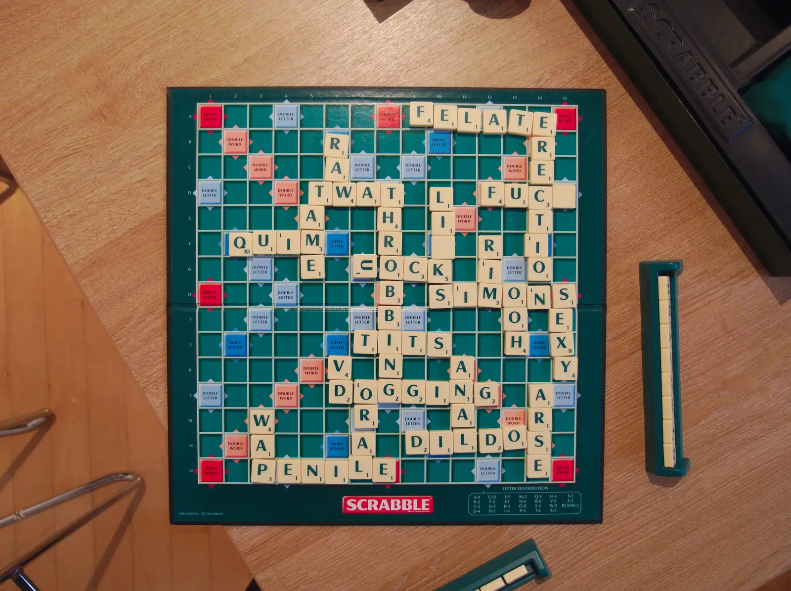 The oh-so-mature end result, from The BBs Play Scrabble at Wingfield Barns, Wingfield, Suffolk - 24th May 2014