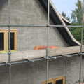 The side extension has a scratch coat of render, The BBs Play Scrabble at Wingfield Barns, Wingfield, Suffolk - 24th May 2014
