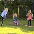 Rosie and Jessica on the swing, A "Not a Birthday Party" Barbeque, Brome, Suffolk - 25th May 2014