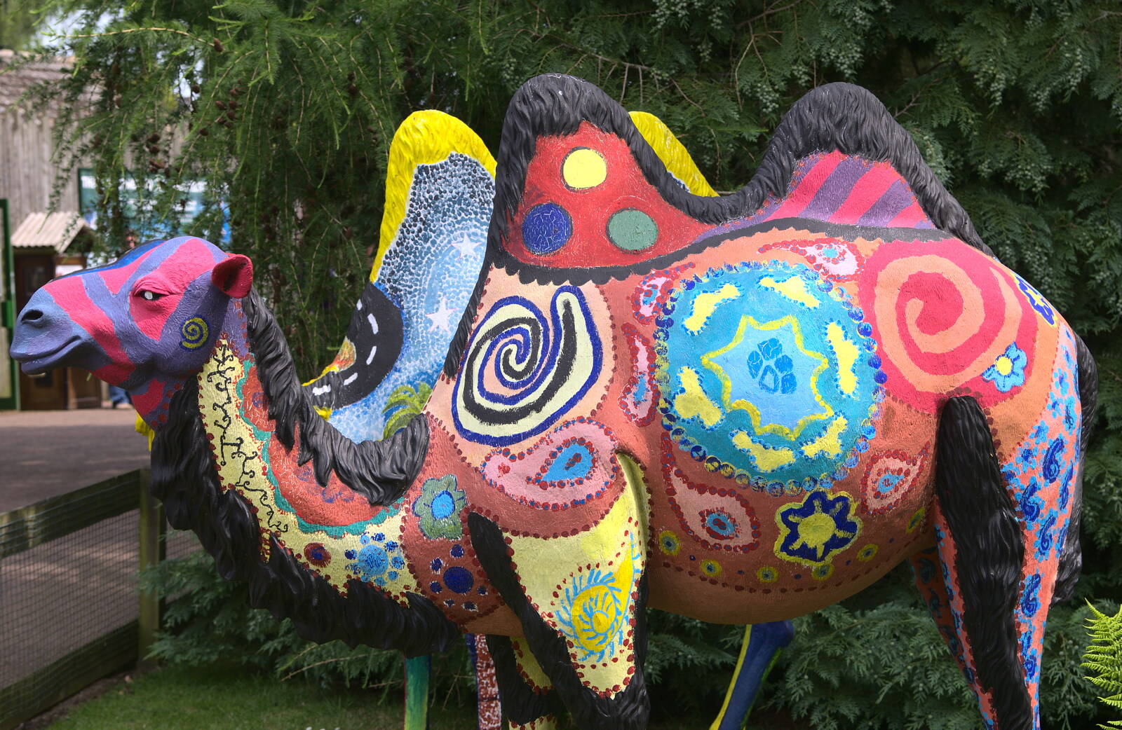 A Birthday Trip to the Zoo, Banham, Norfolk - 26th May 2014: Brightly painted, weird-eyed camel