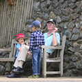 A Birthday Trip to the Zoo, Banham, Norfolk - 26th May 2014, Grandad's got a fag on as the boys hang around