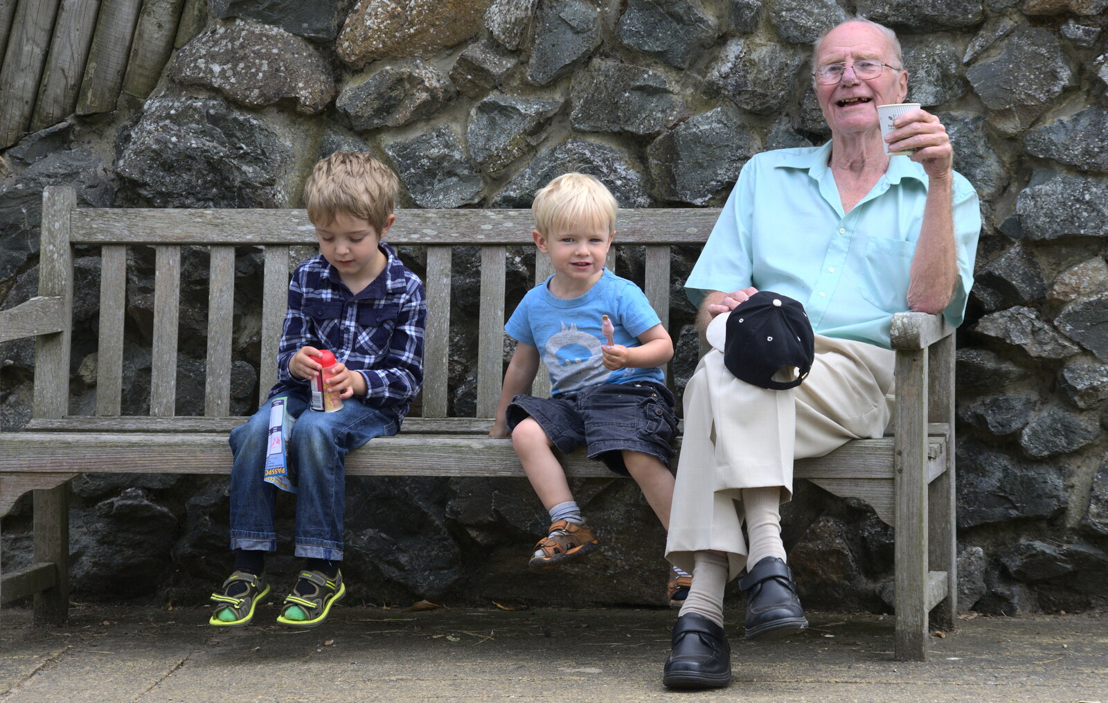 A Birthday Trip to the Zoo, Banham, Norfolk - 26th May 2014: Grandad has a coffee