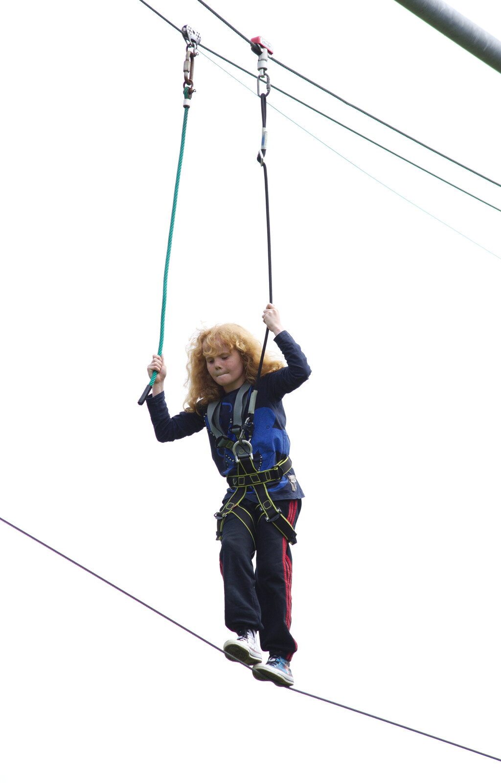 A Birthday Trip to the Zoo, Banham, Norfolk - 26th May 2014: A girl on the high-wire