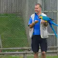 At the bird display, a parrot gets a treat, A Birthday Trip to the Zoo, Banham, Norfolk - 26th May 2014