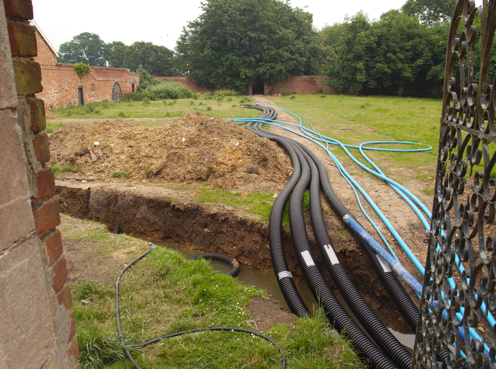 There's some pipe laying in the walled garden from Sis and Matt Visit, Suffolk and Norfolk - 31st May 2014