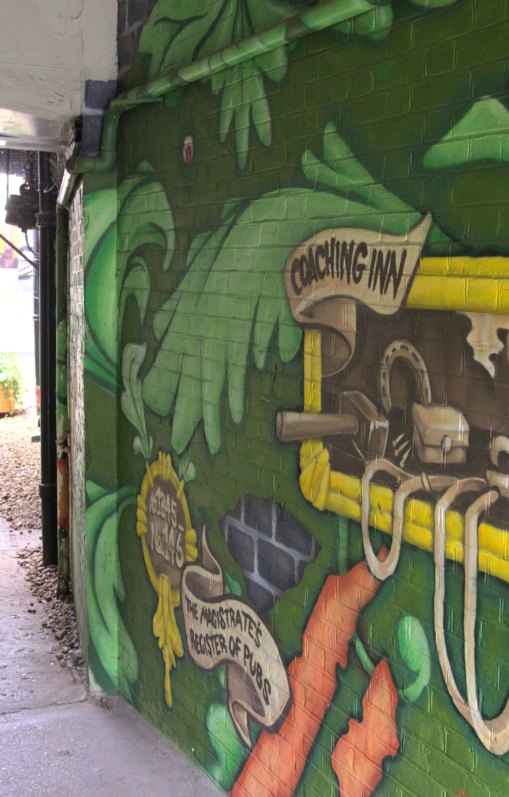 Wall art on Lamb's Inn Lane from Sis and Matt Visit, Suffolk and Norfolk - 31st May 2014