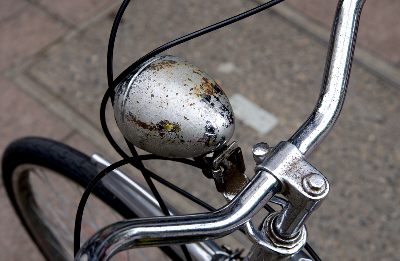A bicycle headlight, with flaking chrome from Sis and Matt Visit, Suffolk and Norfolk - 31st May 2014
