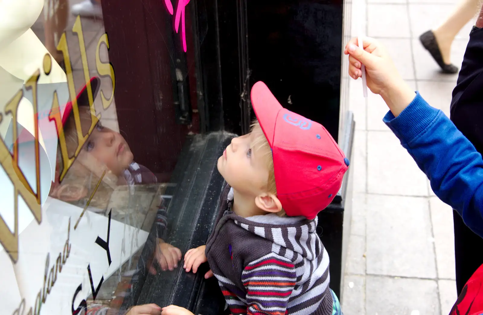 Harry - reflected in a shop window, from Sis and Matt Visit, Suffolk and Norfolk - 31st May 2014