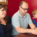 Sis, Matt and Fred in Café Nero, Sis and Matt Visit, Suffolk and Norfolk - 31st May 2014