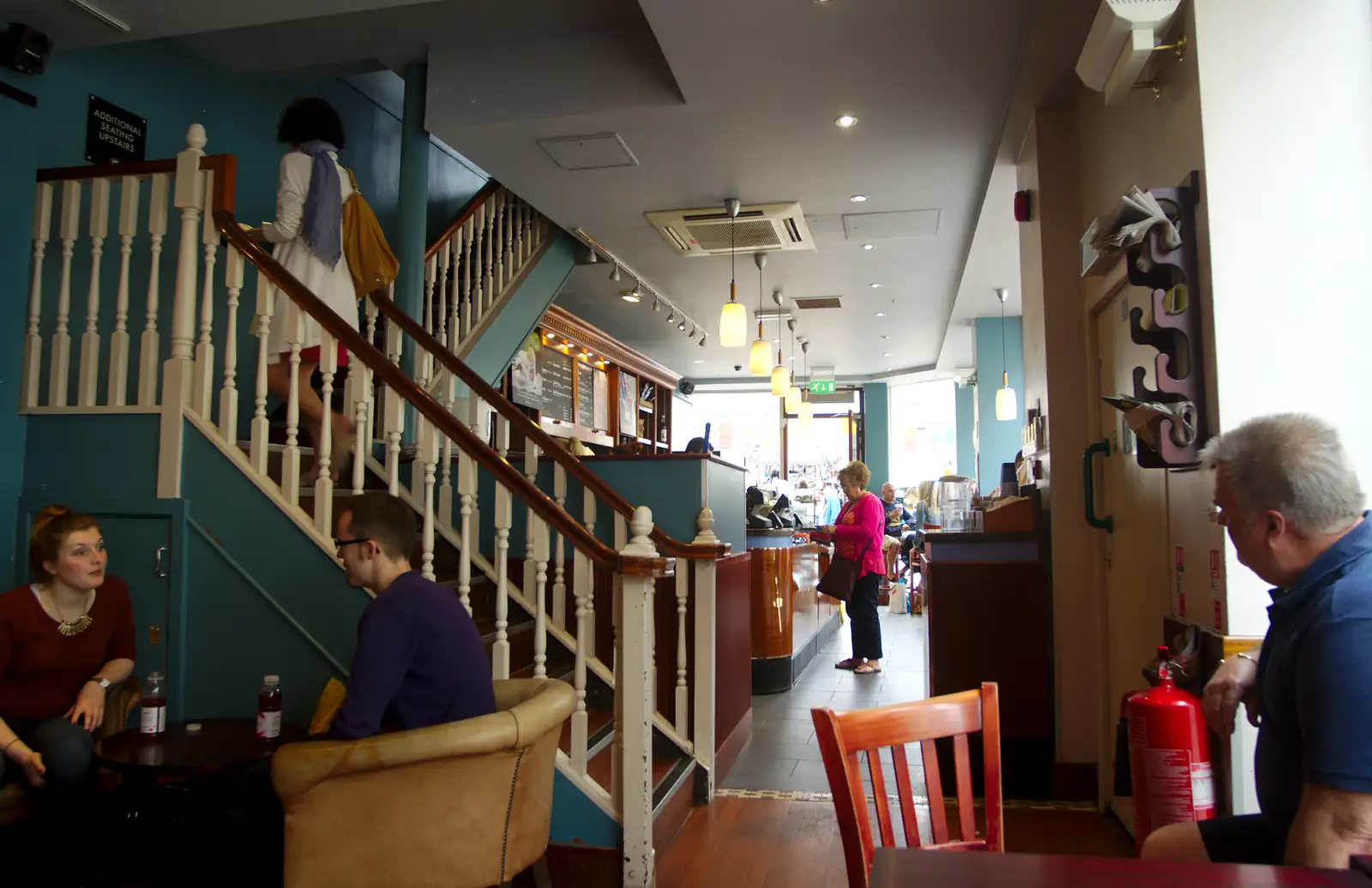 Inside Norwich's Café Nero, from Sis and Matt Visit, Suffolk and Norfolk - 31st May 2014