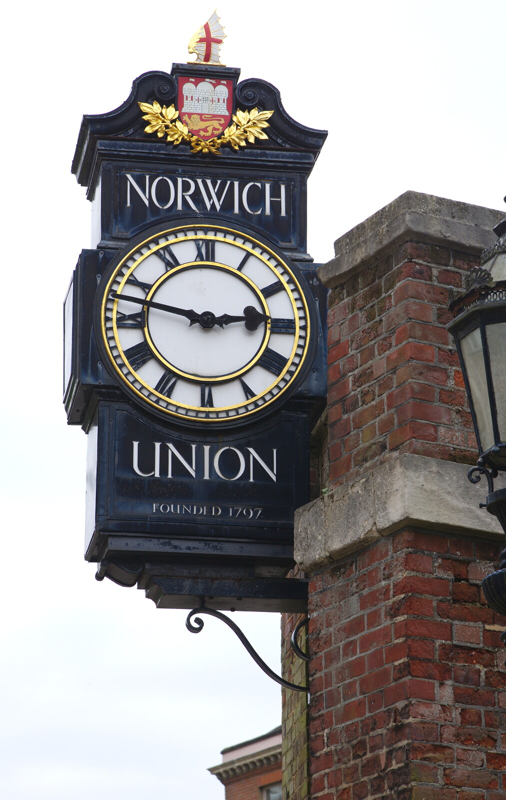 The old Norwich Union clock on Surrey Street from Sis and Matt Visit, Suffolk and Norfolk - 31st May 2014