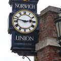 The old Norwich Union clock on Surrey Street, Sis and Matt Visit, Suffolk and Norfolk - 31st May 2014