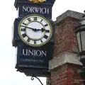 The old Norwich Union clock on Surrey Street, Sis and Matt Visit, Suffolk and Norfolk - 31st May 2014