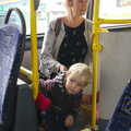 Isobel and Harry on the bus, Sis and Matt Visit, Suffolk and Norfolk - 31st May 2014