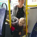 Isobel and Harry on the bus, Sis and Matt Visit, Suffolk and Norfolk - 31st May 2014