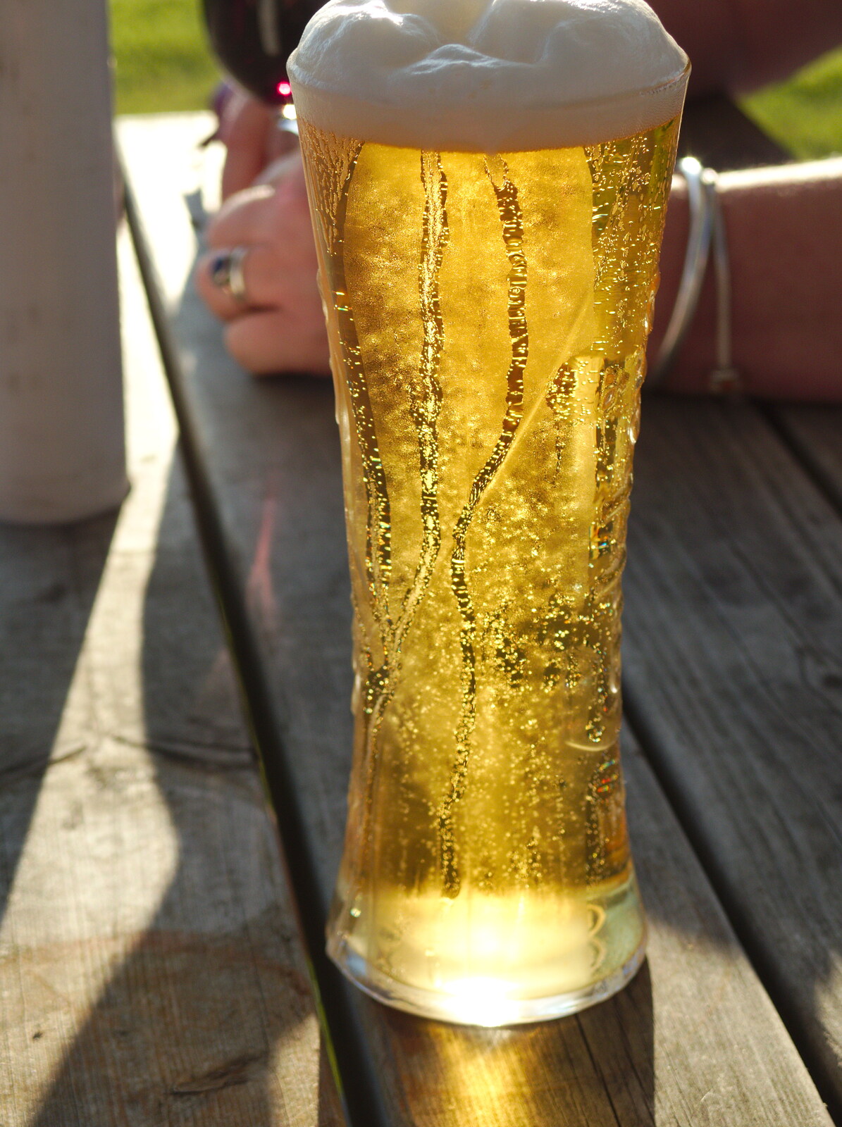 Rob's pint of foaming cold lager from The BBs at Diss Rugby Club, Bellrope Lane, Roydon, Norfolk - 7th June 2014