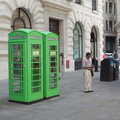 Two green K6 phoneboxes behind the Royal Exchange, The BBs at Diss Rugby Club, Bellrope Lane, Roydon, Norfolk - 7th June 2014