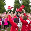 The Heart FM crew wave Heart flags around, Isobel's Race For Life, Chantry Park, Ipswich - 11th June 2014