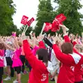 The Heart FM crew wave Heart flags around, Isobel's Race For Life, Chantry Park, Ipswich - 11th June 2014