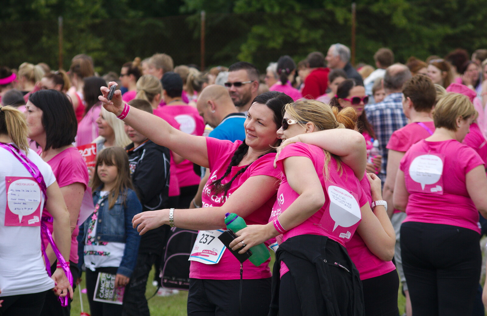 A selfie occurs from Isobel's Race For Life, Chantry Park, Ipswich - 11th June 2014
