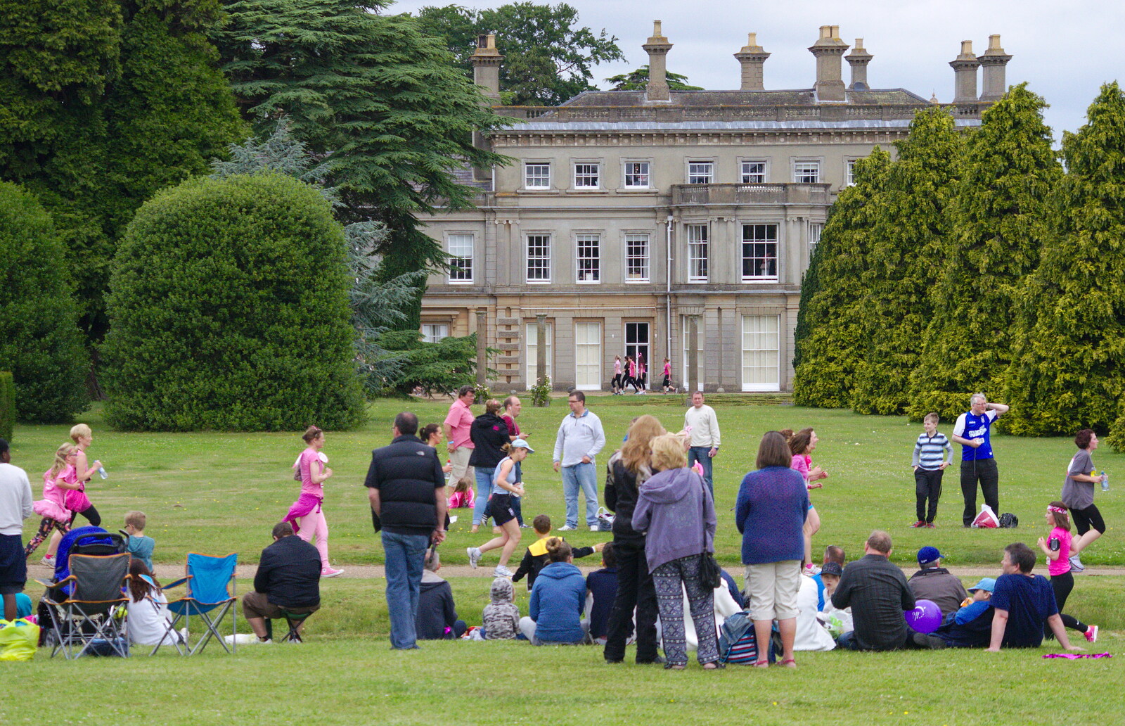 The runners pass Chantry House and back from Isobel's Race For Life, Chantry Park, Ipswich - 11th June 2014
