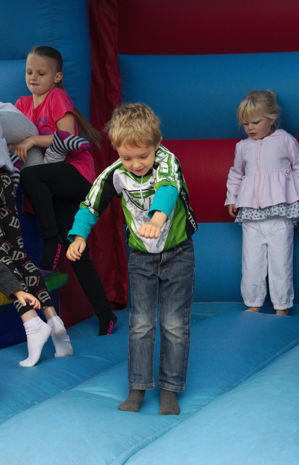 Fred has a bounce from Isobel's Race For Life, Chantry Park, Ipswich - 11th June 2014