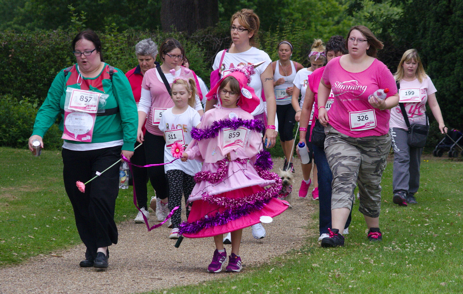 The Christmas Tree walks around from Isobel's Race For Life, Chantry Park, Ipswich - 11th June 2014