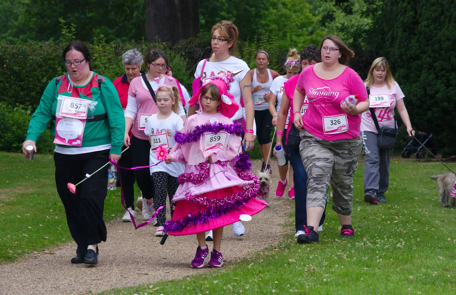 The Christmas Tree walks around, from Isobel's Race For Life, Chantry Park, Ipswich - 11th June 2014