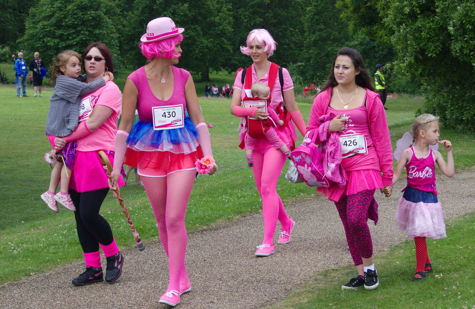 Extreme pink from Isobel's Race For Life, Chantry Park, Ipswich - 11th June 2014