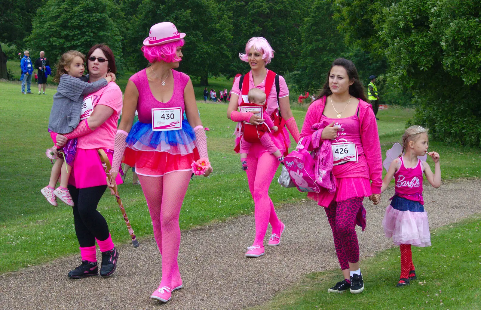 Extreme pink, from Isobel's Race For Life, Chantry Park, Ipswich - 11th June 2014