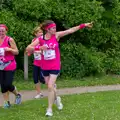 Isobel points to Fred in a tree, Isobel's Race For Life, Chantry Park, Ipswich - 11th June 2014