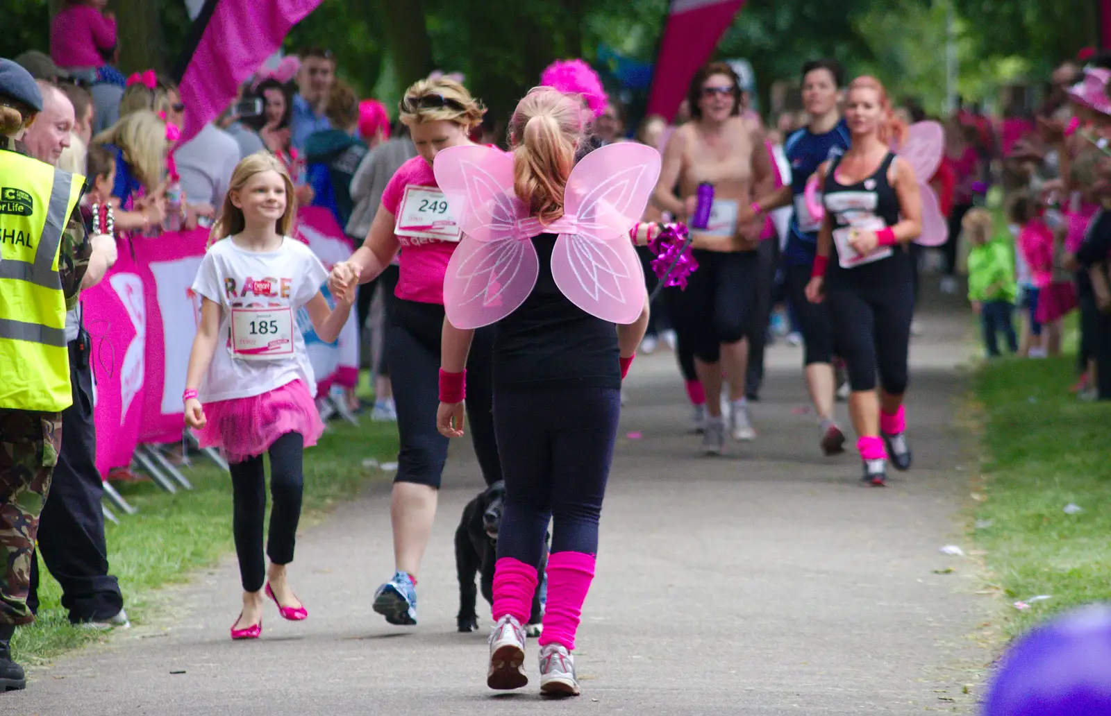 A fairy heads in the opposite direction, from Isobel's Race For Life, Chantry Park, Ipswich - 11th June 2014