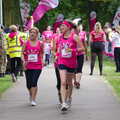 Isobel and the SW Ladies cross the line, Isobel's Race For Life, Chantry Park, Ipswich - 11th June 2014