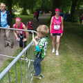 Fred climbs on a railing, Isobel's Race For Life, Chantry Park, Ipswich - 11th June 2014