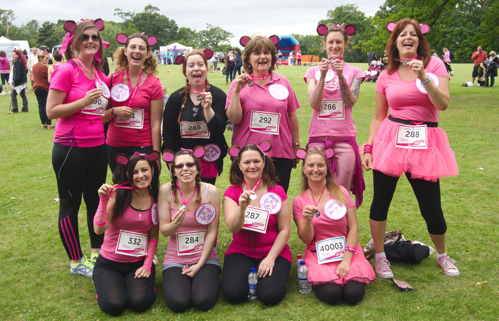 Nosher ligs a photo of the 'Cheeky Chimpettes'  from Isobel's Race For Life, Chantry Park, Ipswich - 11th June 2014