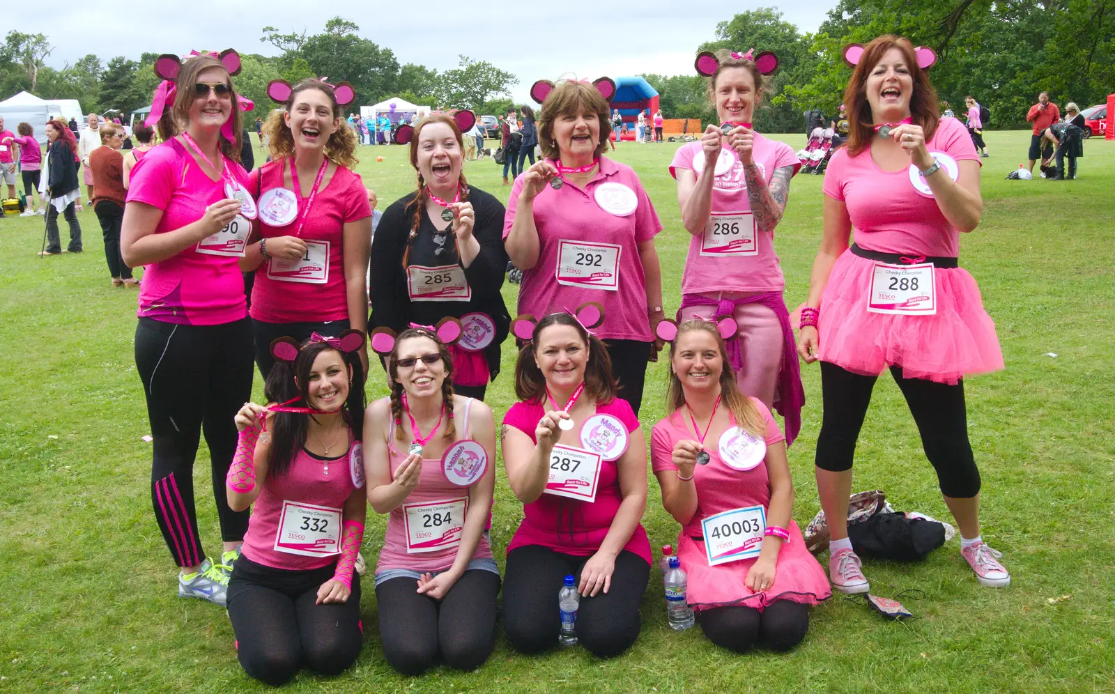 Nosher ligs a photo of the 'Cheeky Chimpettes' , from Isobel's Race For Life, Chantry Park, Ipswich - 11th June 2014