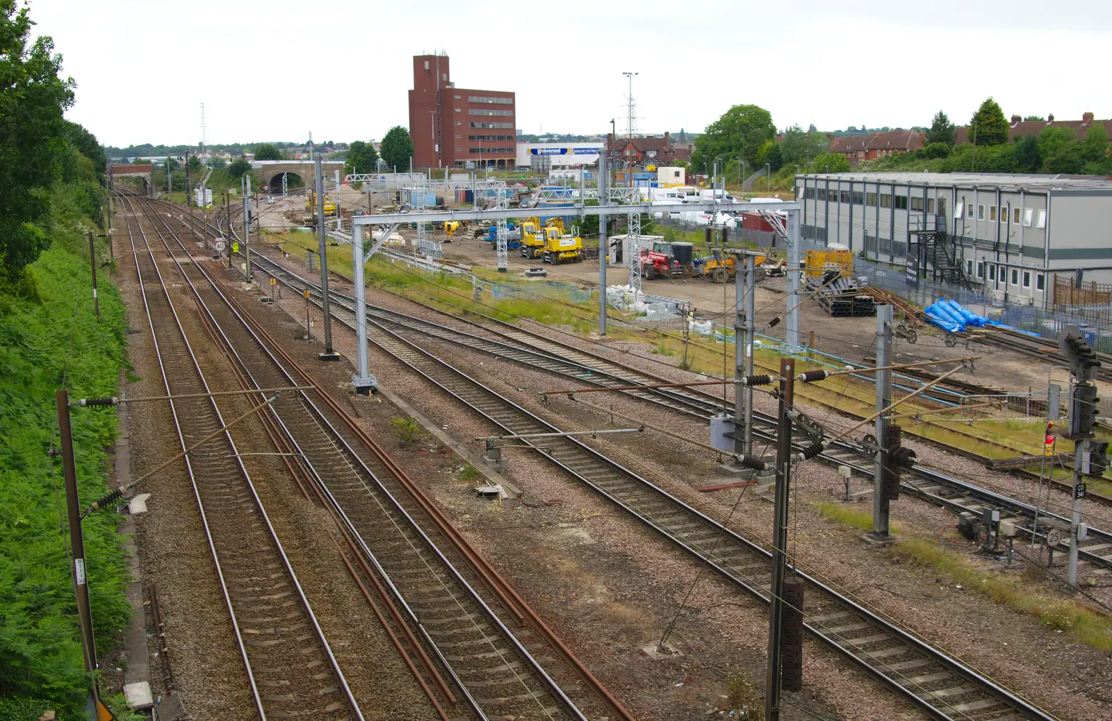 The goods yard by Hadleigh Road, from Isobel's Race For Life, Chantry Park, Ipswich - 11th June 2014