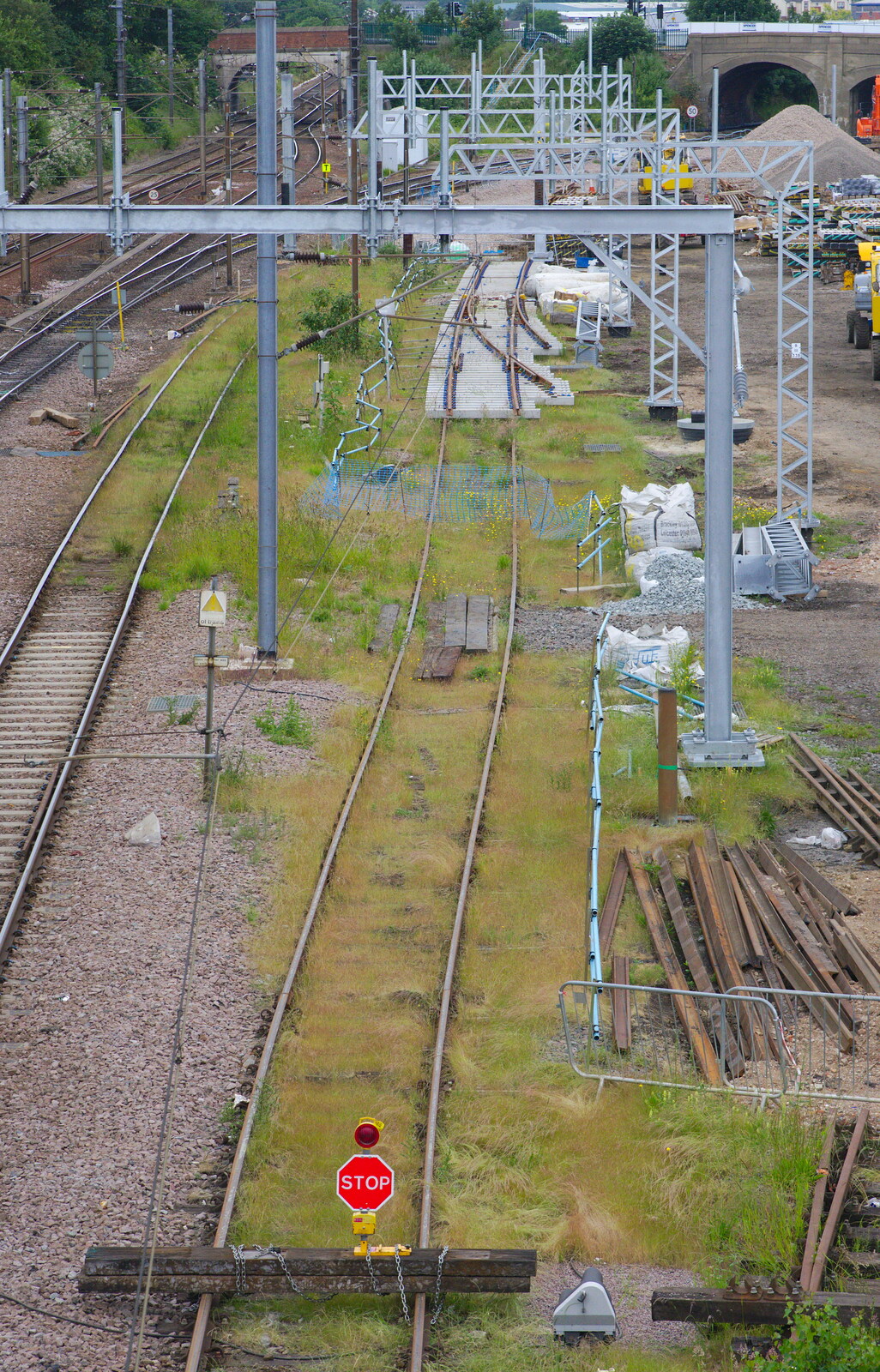 A railway line snakes off into the grass from Isobel's Race For Life, Chantry Park, Ipswich - 11th June 2014