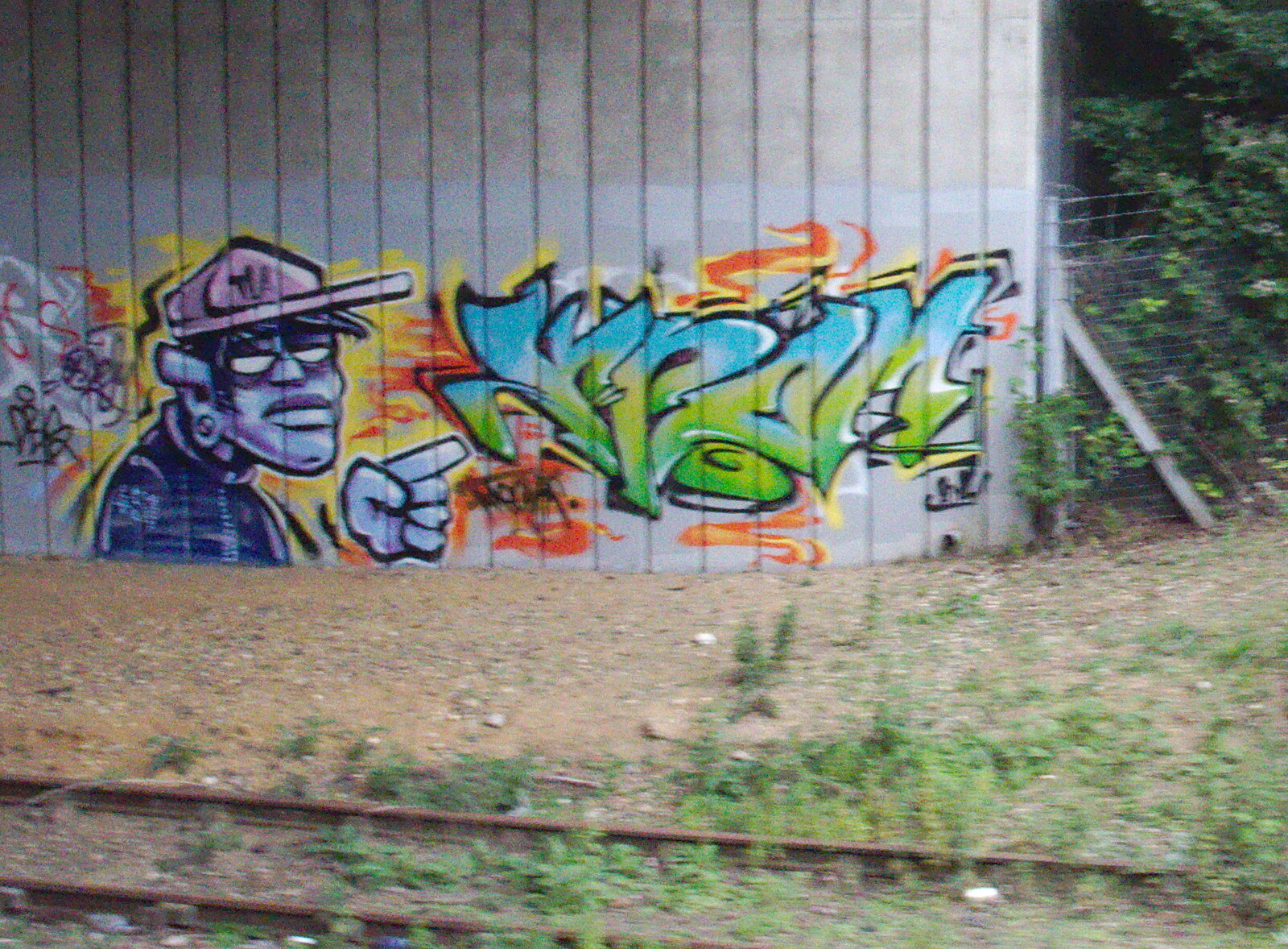 Some groovy graffiti under a road bridge from Railway Hell: A Pantograph Story, Chelmsford, Essex - 17th June 2014