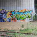 Some groovy graffiti under a road bridge, Railway Hell: A Pantograph Story, Chelmsford, Essex - 17th June 2014