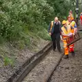 A ladder is hauled out, just in case, Railway Hell: A Pantograph Story, Chelmsford, Essex - 17th June 2014