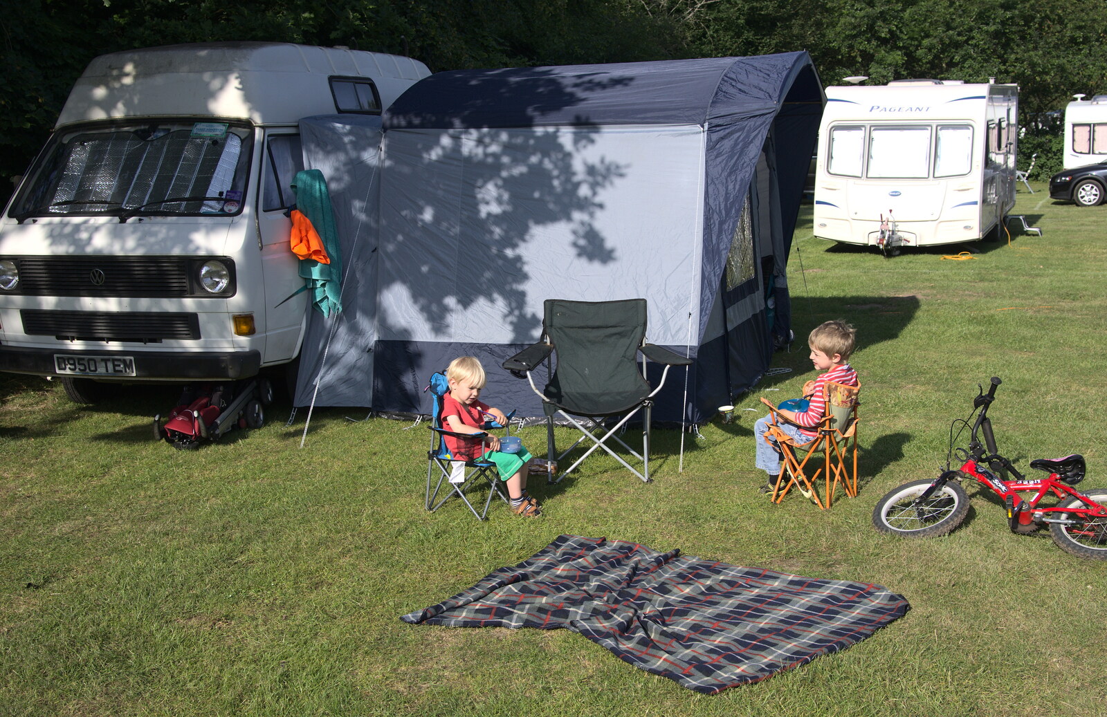 The boys and the van from A Weekend in the Camper Van, West Harling, Norfolk - 21st June 2014