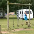 Fred climbs around, A Weekend in the Camper Van, West Harling, Norfolk - 21st June 2014