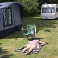 Isobel gets some sun, A Weekend in the Camper Van, West Harling, Norfolk - 21st June 2014
