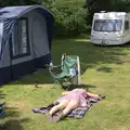 Isobel gets some sun, A Weekend in the Camper Van, West Harling, Norfolk - 21st June 2014